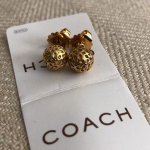 Coach Gold Stud Earrings